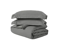 Superior Cotton Linen Blend Solid 3-Piece Duvet Cover Set