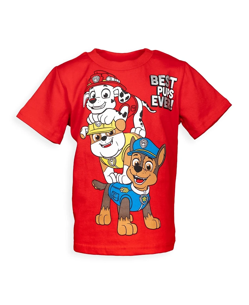 Paw Patrol Boys Nickelodeon Chase Marshall Rubble Rocky 4 Pack Graphic T-Shirts to