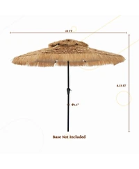 Mondawe 10 Ft Hawaiian Beach Parasol Outdoor Umbrella with Solar Lights