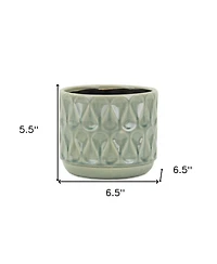Geometric Ceramic Round Pot Planter – Indoor & Outdoor Decorative Planter