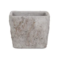 Modern Cement Pot Planter – Rectangular Indoor/Outdoor Garden Box with Speckle Glaze Finish