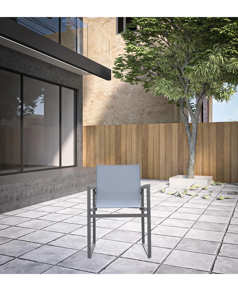 Set of Two Metal Dining Chairs – Outdoor Seating for Porch & Garden