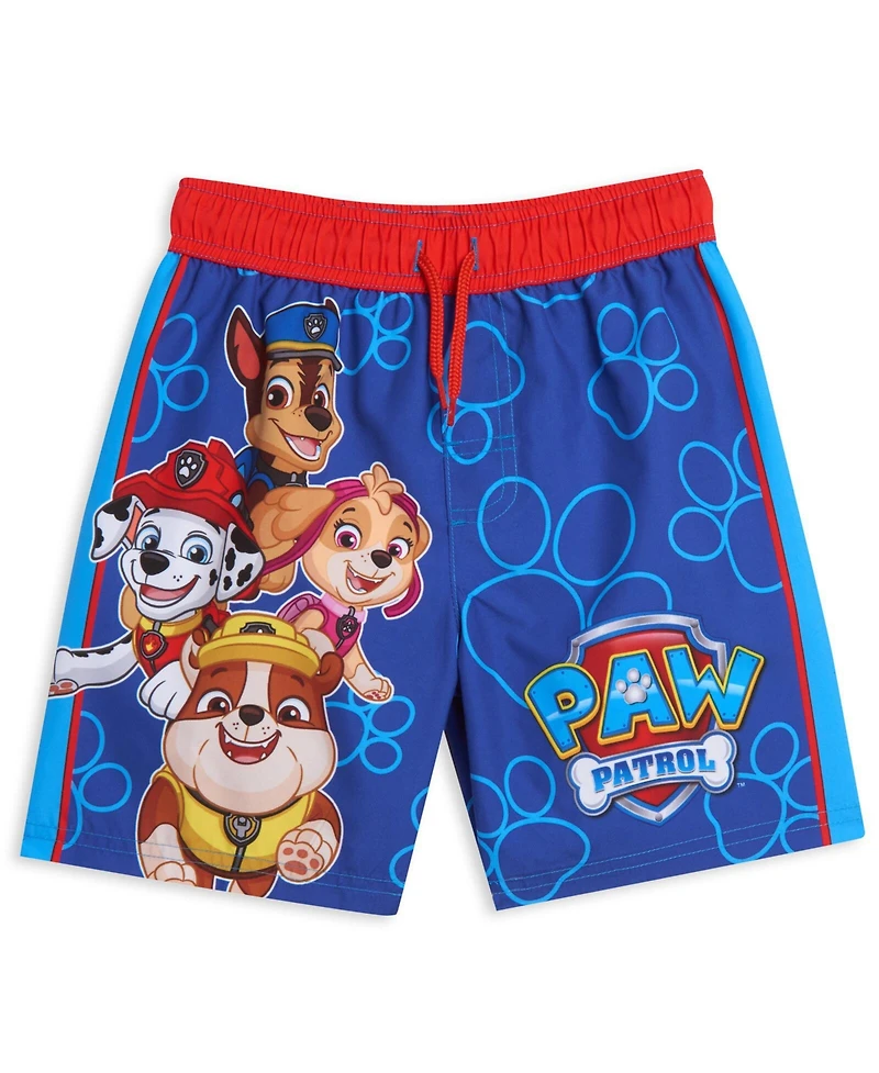 Paw Patrol Boys Pullover Rash Guard and Swim Trunks Outfit Set