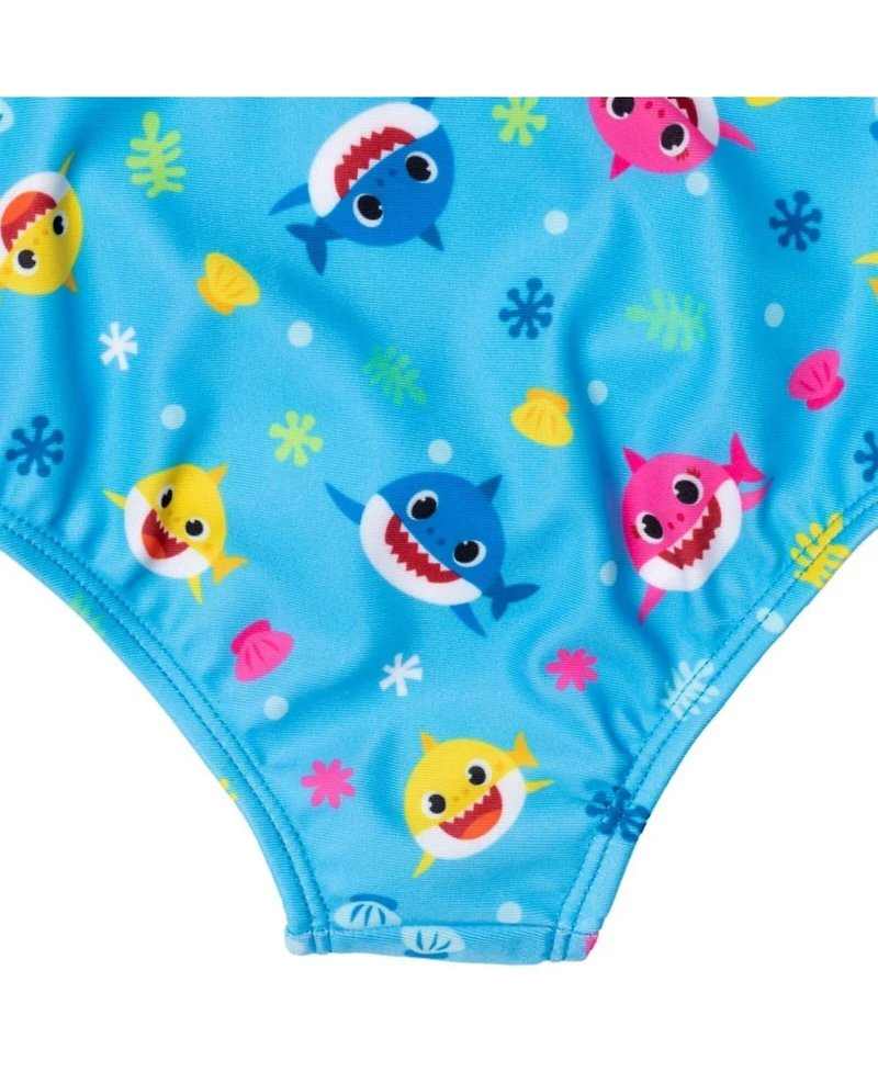 Baby Shark Baby Girls Shark Shark Crossover One Piece Bathing Suit to