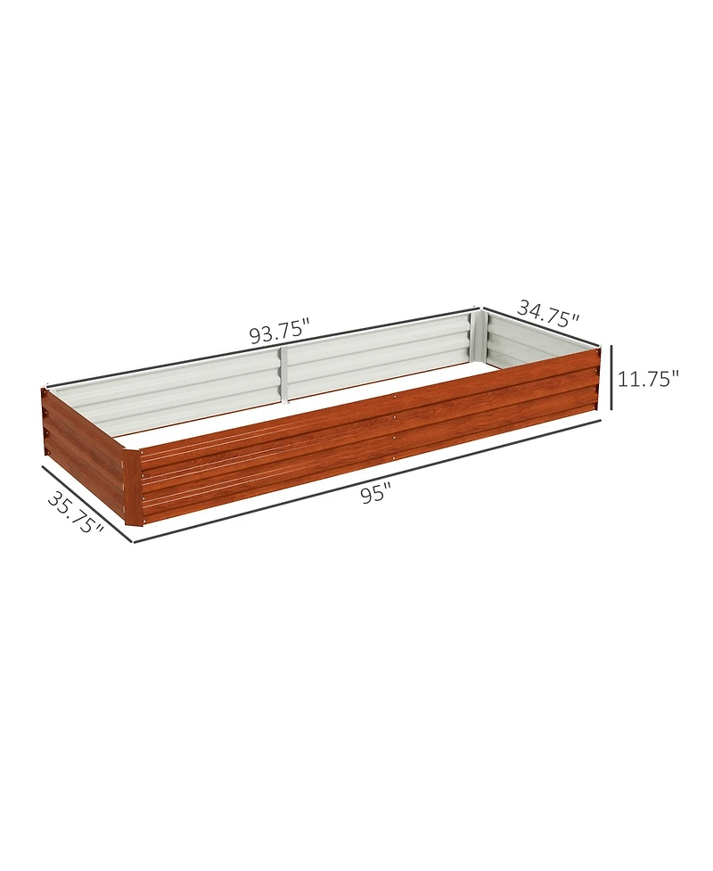 Outsunny Galvanized Raised Garden Bed Metal Planter Box Easy Quick Setup