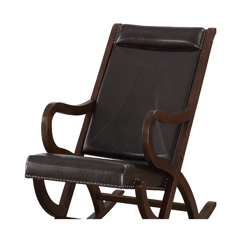 Rocking Chair with Faux Leather Upholstery – Cozy Living Room Chair