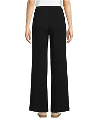 Lands' End Women's Petite Sport Knit High Rise Pleated Wide Leg Pants