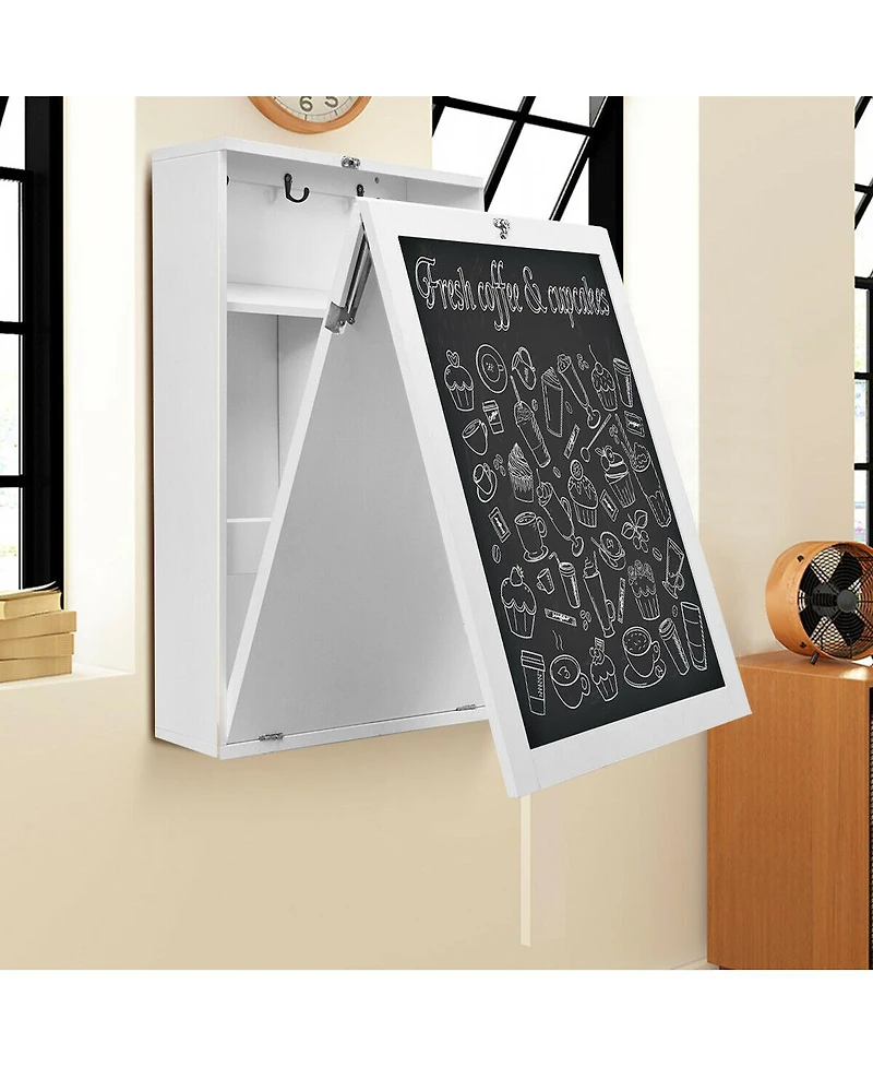Convertible Wall Mounted Table with A Chalkboard