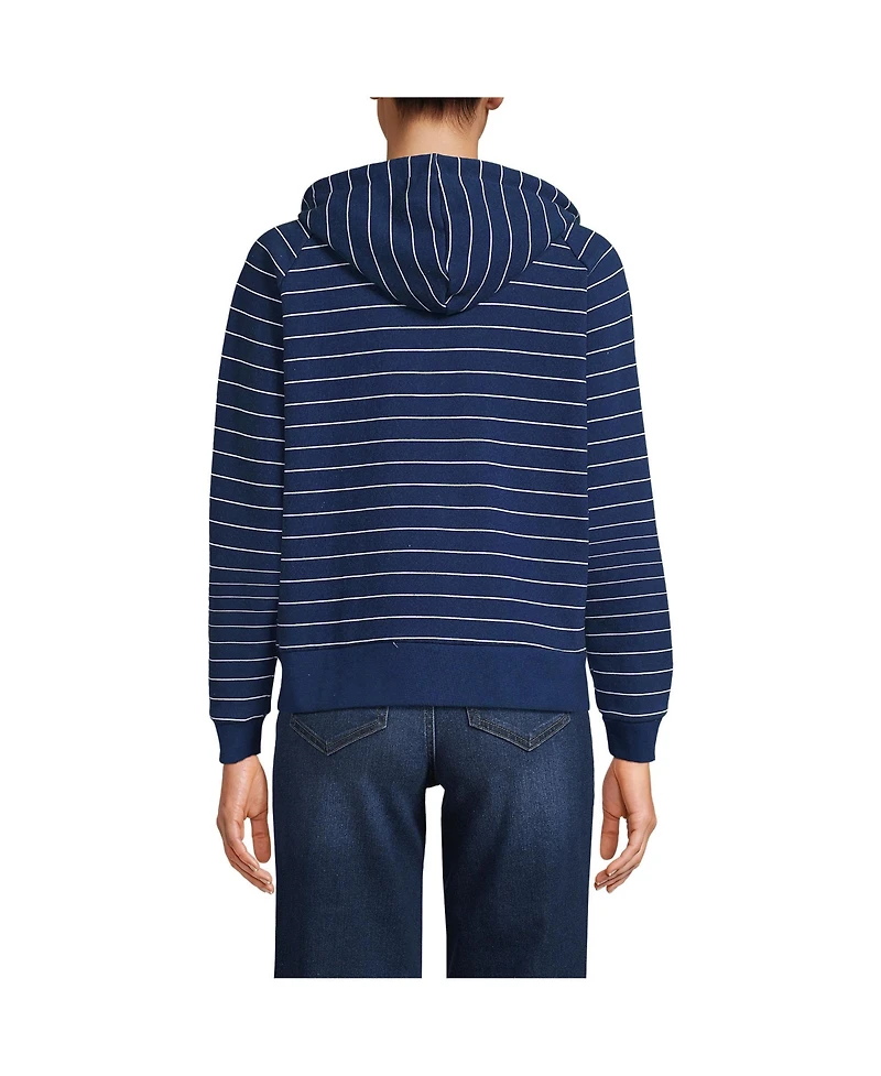 Lands' End Women's Serious Sweats Relaxed Long Sleeve Full Zip Hoodie Sweatshirt