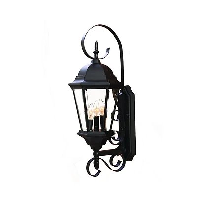 Three Light Dark Brown Swing Arm Lantern Wall