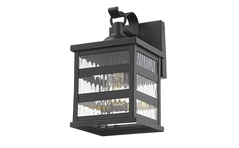 Outdoor Wall Light with Glass Panels for Porch and Entryway Lighting