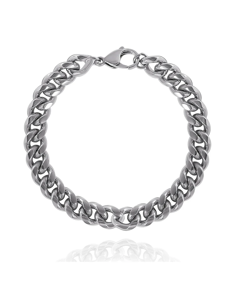 Lucky Brand Men's Silver-Tone Curb Chain Bracelet