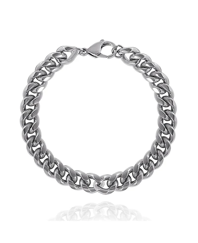 Lucky Brand Men's Silver-Tone Curb Chain Bracelet