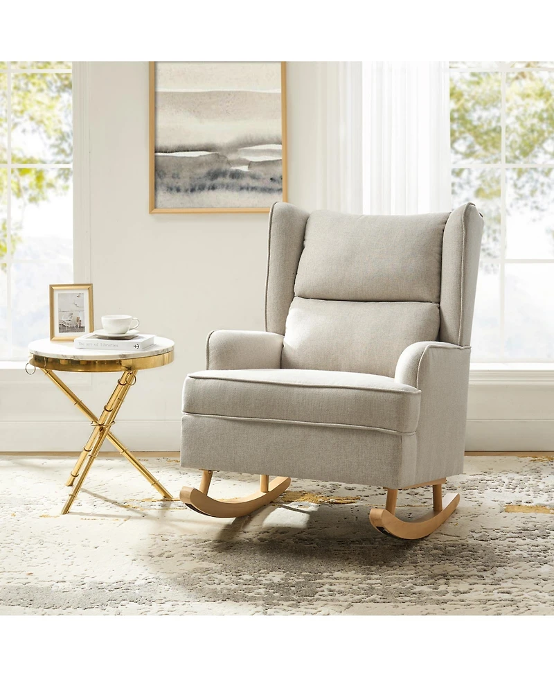 Adrian modern rocking chair with solid wood legs