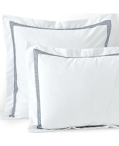 Lands' End 400 Thread Count Premium Supima Cotton No Iron Sateen Embroidered Pillow Sham