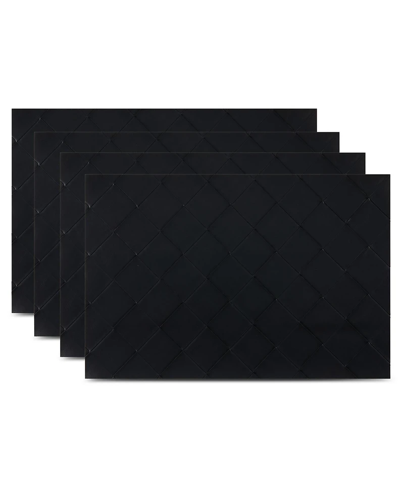 Dainty Home Modena Reversible Premium Leather 12" x 18" Rectangular Placemats Set of 4