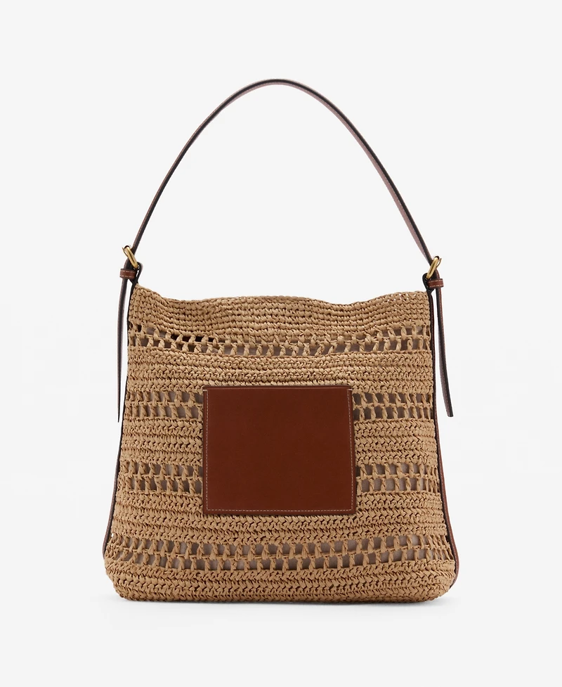 Mango Women's Natural Fiber Shoulder Bag