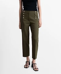 Mango Women's Jewel Buttoned Straight Pants