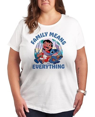Hybrid Apparel Plus Lilo Stitch Family Means Everything Graphic T-Shirt