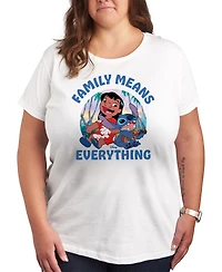 Hybrid Apparel Plus Lilo Stitch Family Means Everything Graphic T-Shirt