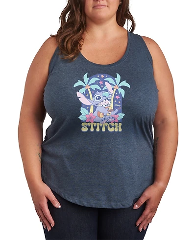 Hybrid Apparel Plus Lilo Stitch Ukuleles Graphic Tank Top
