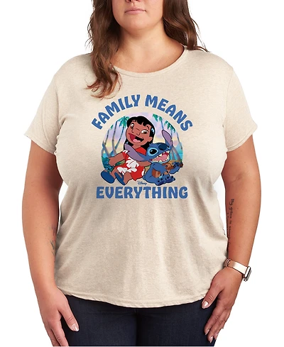 Hybrid Apparel Plus Lilo Stitch Family Means Everything Graphic T-Shirt