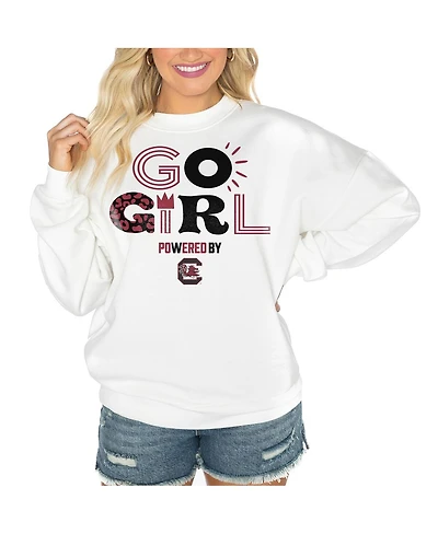 Gameday Couture Women's White South Carolina Gamecocks PoweredBy Go Girl Premium Pullover Sweatshirt