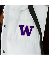 Gameday Couture Women's White Washington Huskies Hooded Full-Snap Puffer Vest