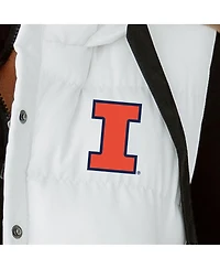 Gameday Couture Women's White Illinois Fighting Illini Hooded Full-Snap Puffer Vest