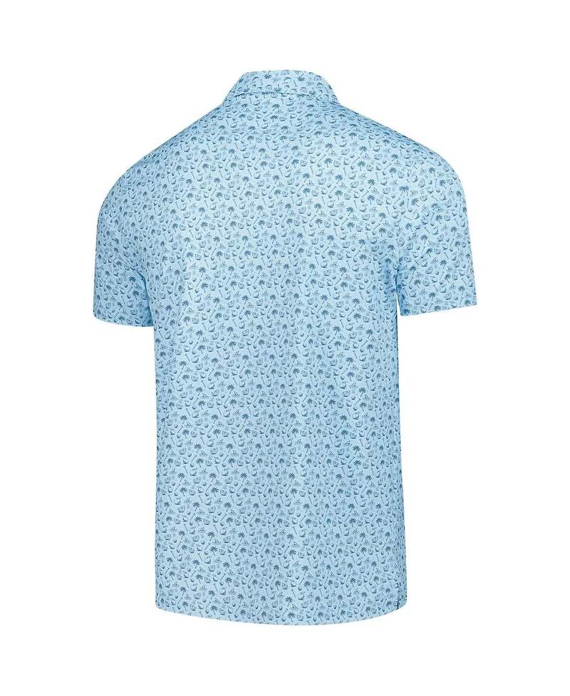 Barstool Golf Men's Light Blue The Players Florida Printed Polo Shirt