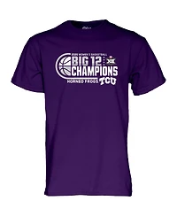 Blue 84 Men's Purple Tcu Horned Frogs 2025 Big 12 Women's Basketball Conference Tournament Champions Locker Room T-Shirt