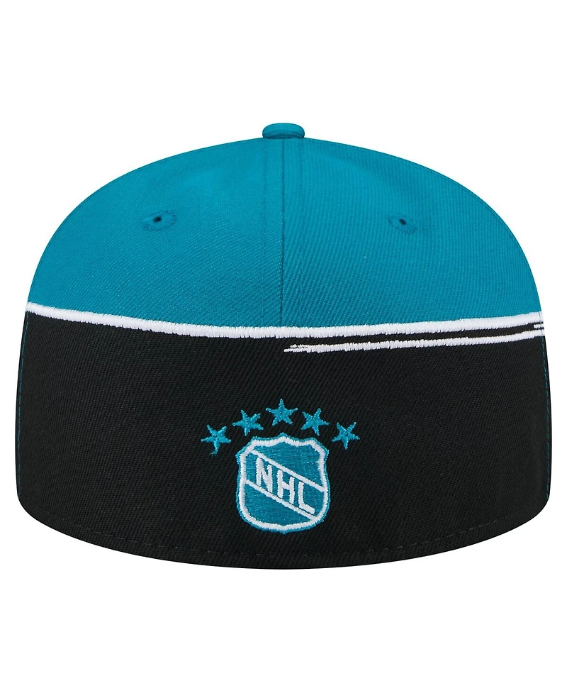 New Era Men's Black/Teal San Jose Sharks Vintage Color Dip 59FIFTY Fitted Hat