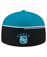 New Era Men's Black/Teal San Jose Sharks Vintage Color Dip 59FIFTY Fitted Hat