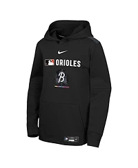Nike Big Boys and Girls Black Baltimore Orioles City Connect Authentic Collection Performance Pullover Hoodie
