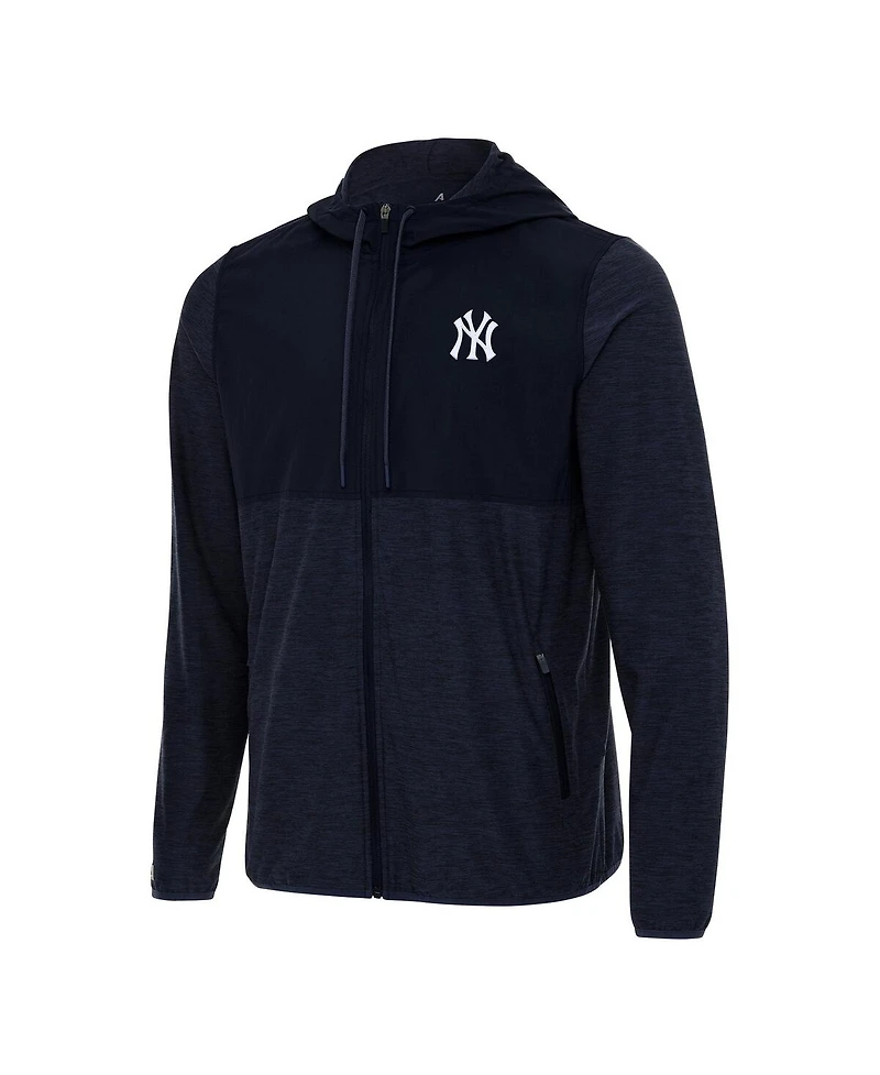 Antigua Men's Navy New York Yankees Sway Full-Zip Hoodie Jacket