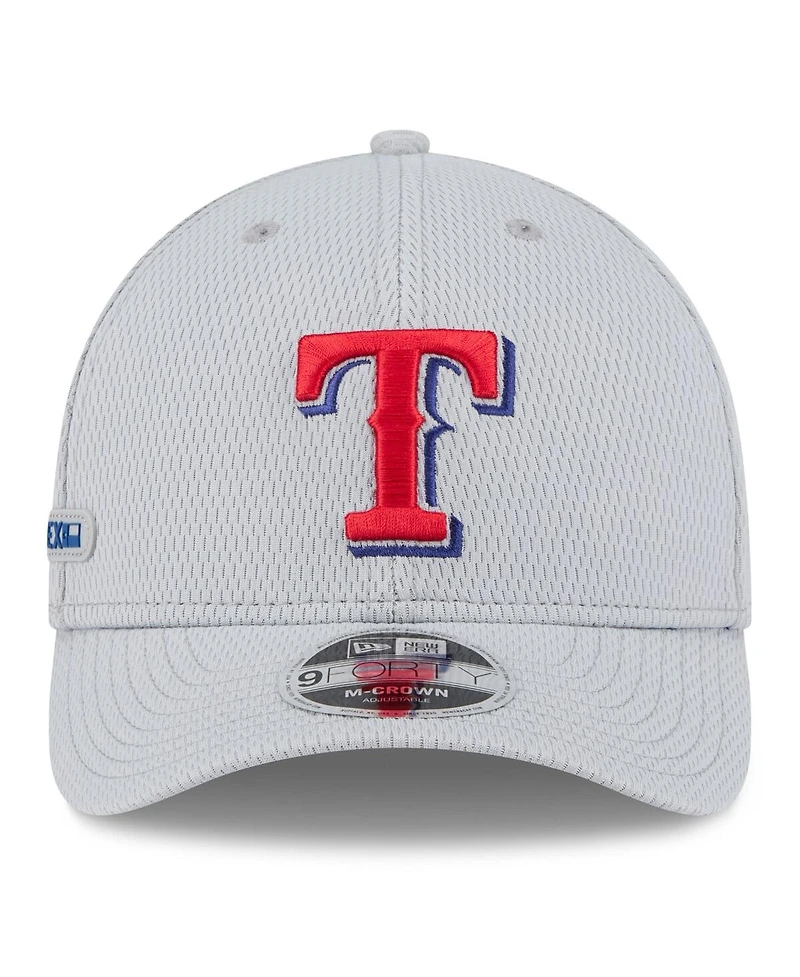 New Era Men's Gray Texas Rangers 2025 Mlb Clubhouse 9FORTY M-Crown Adjustable Hat