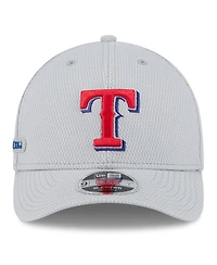 New Era Men's Gray Texas Rangers 2025 Mlb Clubhouse 9FORTY M-Crown Adjustable Hat