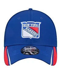 New Era Men's Blue York Rangers Linear Featherweight 39THIRTY Flex Hat
