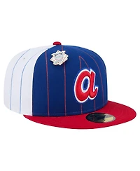 New Era Men's Blue Atlanta Braves Pinstripe 59FIFTY Fitted Hat