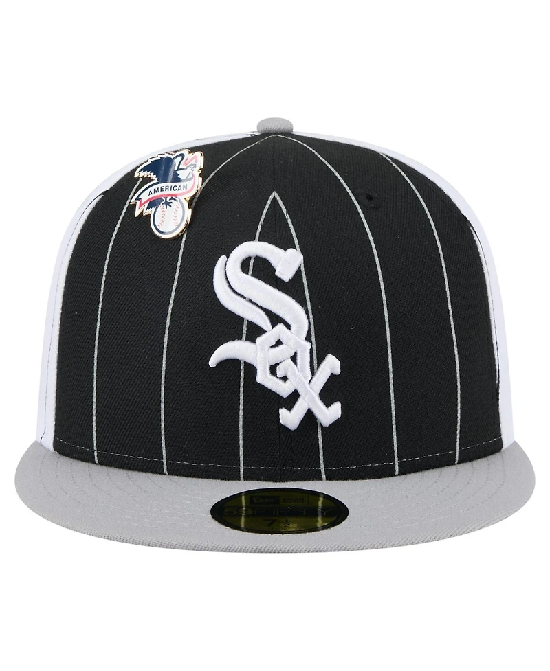 New Era Men's Black Chicago White Sox Pinstripe 59FIFTY Fitted Hat