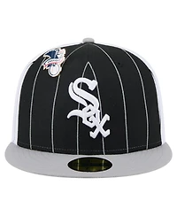 New Era Men's Black Chicago White Sox Pinstripe 59FIFTY Fitted Hat
