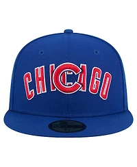 New Era Men's Royal Chicago Cubs Overlap 59FIFTY Fitted Hat