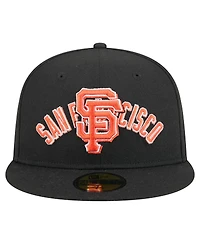 New Era Men's Black San Francisco Giants Overlap 59FIFTY Fitted Hat