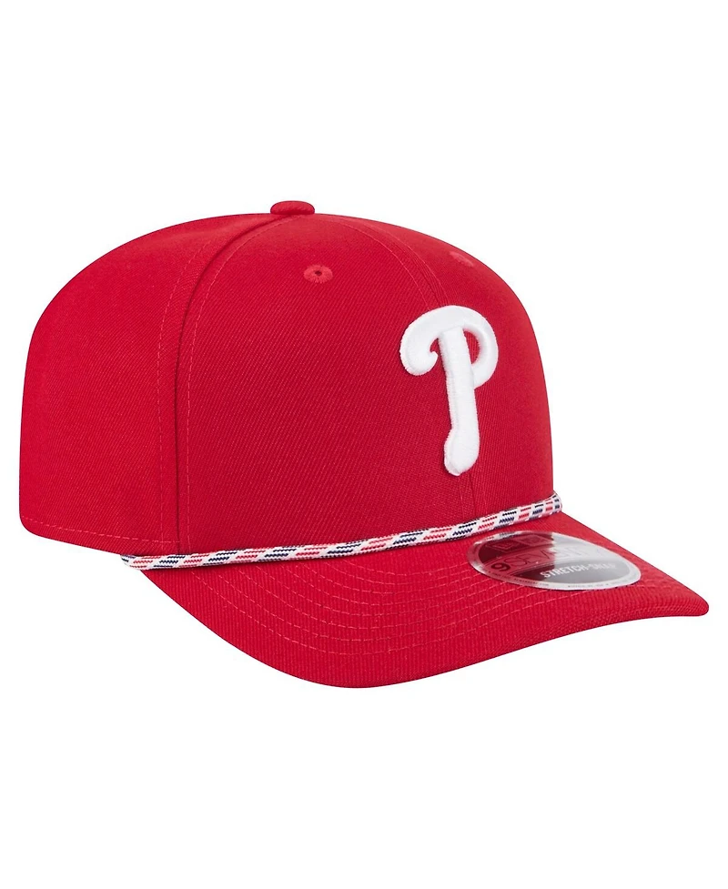 New Era Men's Red Philadelphia Phillies Multi-Rope 9SEVENTY Stretch-Snap Hat