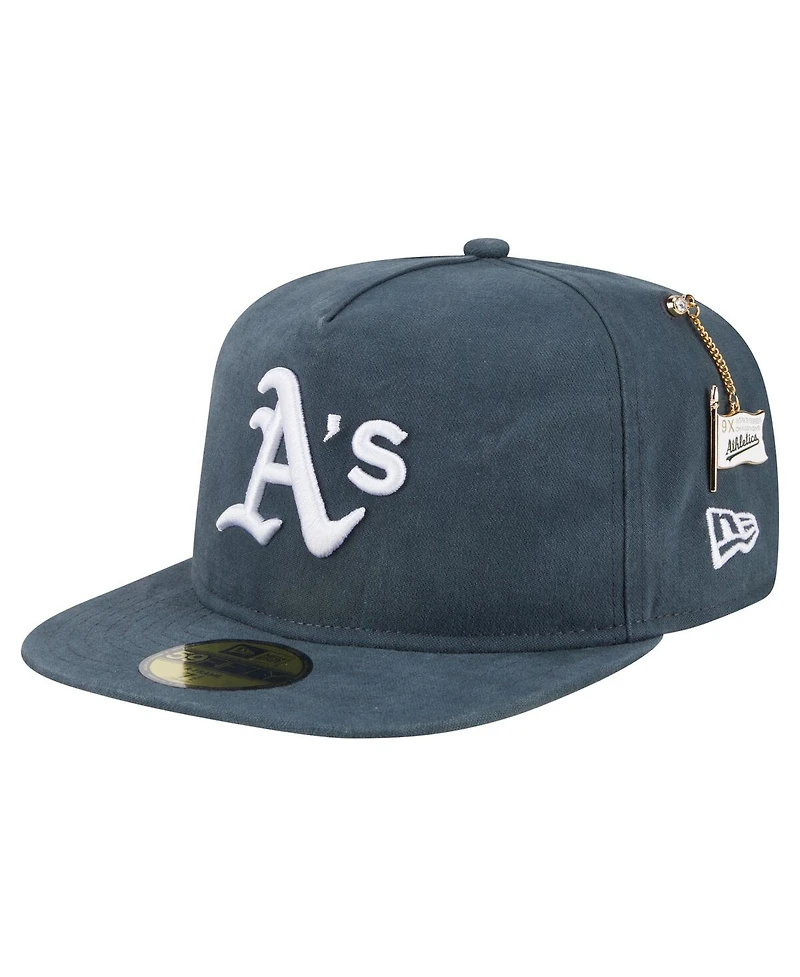 New Era Men's Dark Green Athletics Championship Side Flag A-Frame 59FIFTY Fitted Hat