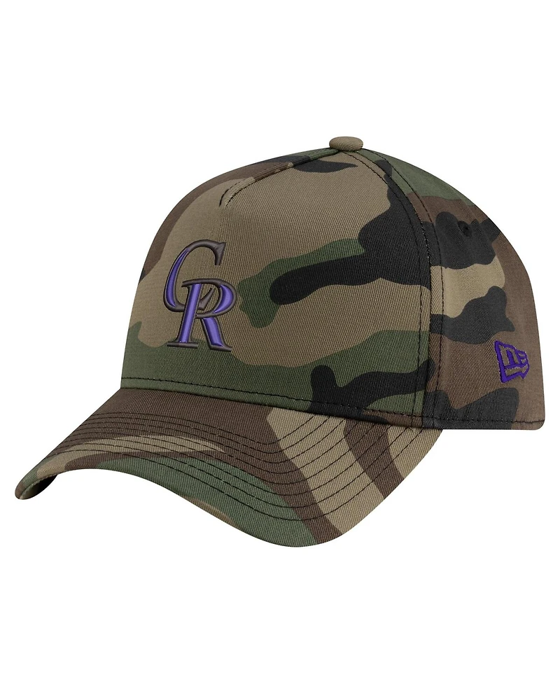 New Era Men's Camo Colorado Rockies Woodland Team Pop 9FORTY A-Frame Adjustable Hat