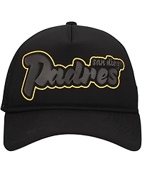 New Era Men's Black San Diego Padres Retro Bold A-Frame Trucker 9FORTY Adjustable Hat
