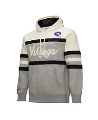 Mitchell & Ness Men's Heather Gray Minnesota Vikings Head Coach Vintage Logo Pullover Hoodie