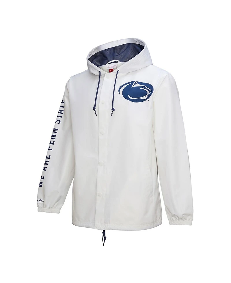 Mitchell & Ness Men's White Penn State Nittany Lions Coaches Full-Snap Hoodie Jacket