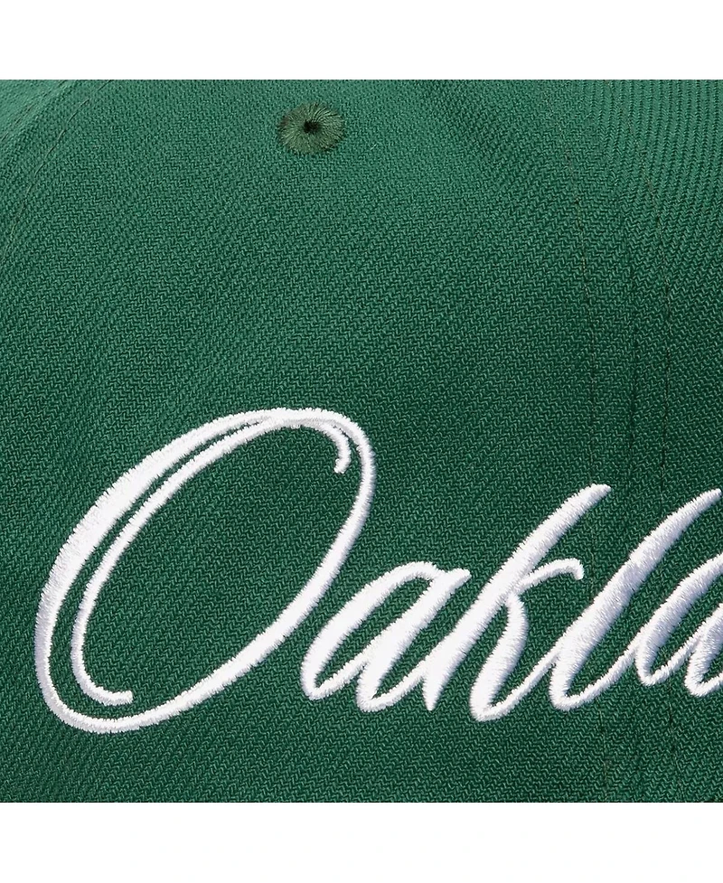 Mitchell & Ness Men's Green Oakland Athletics Just Don x Mlb Lux Script Snapback Hat